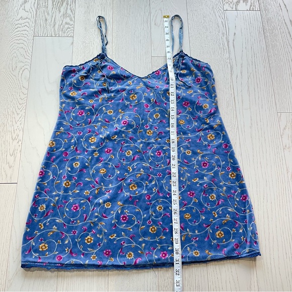 Vintage Victorias Secret Country Velour Velvet Ditsy Floral Lace Trim Tank Top - Picture 16 of 17